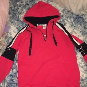 Red/ Black VS PINK quarter Zip up Sherp hoodie